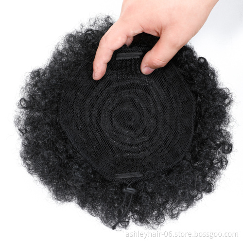 OEM Premium 6 Inch Cozy Natural African Black Chignon Synthetic Hair Bun